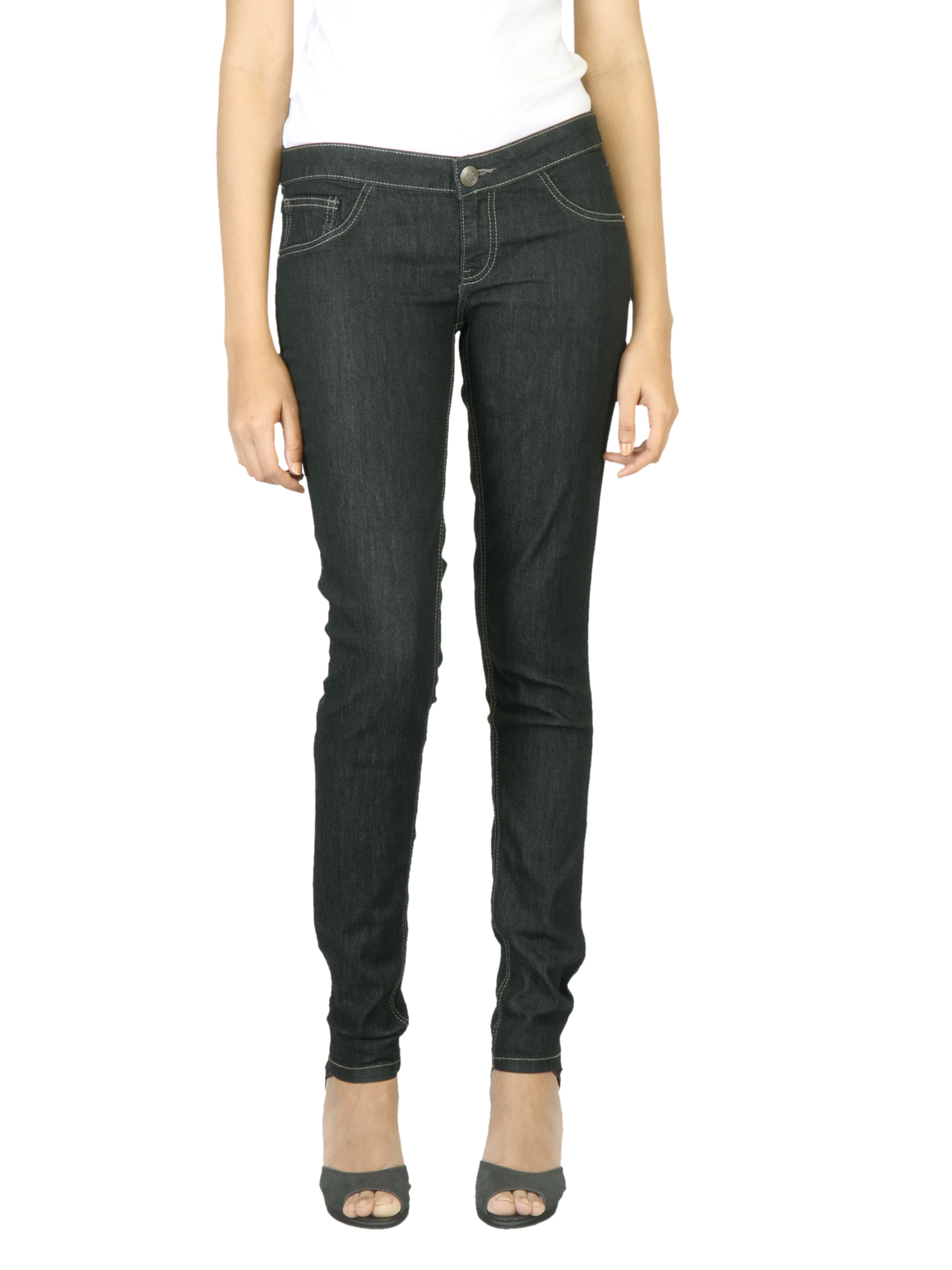Flying Machine Women Lowrise Black Jeans