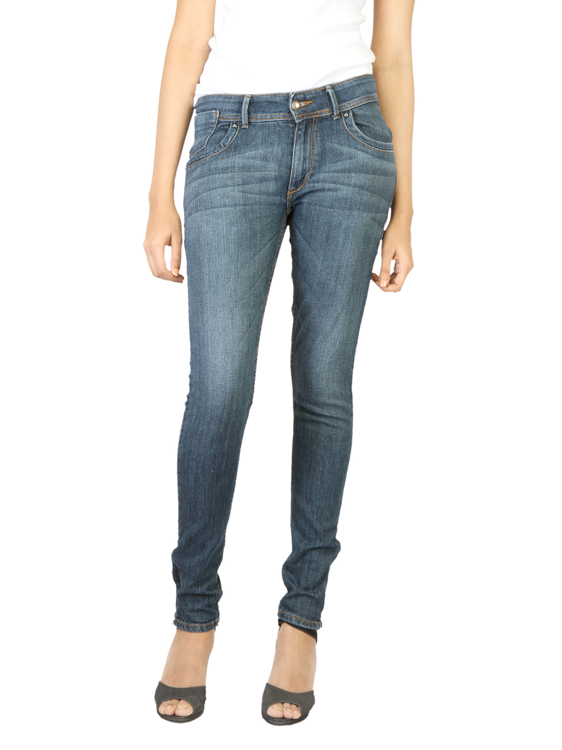Flying Machine Women Midrise Blue Jeans