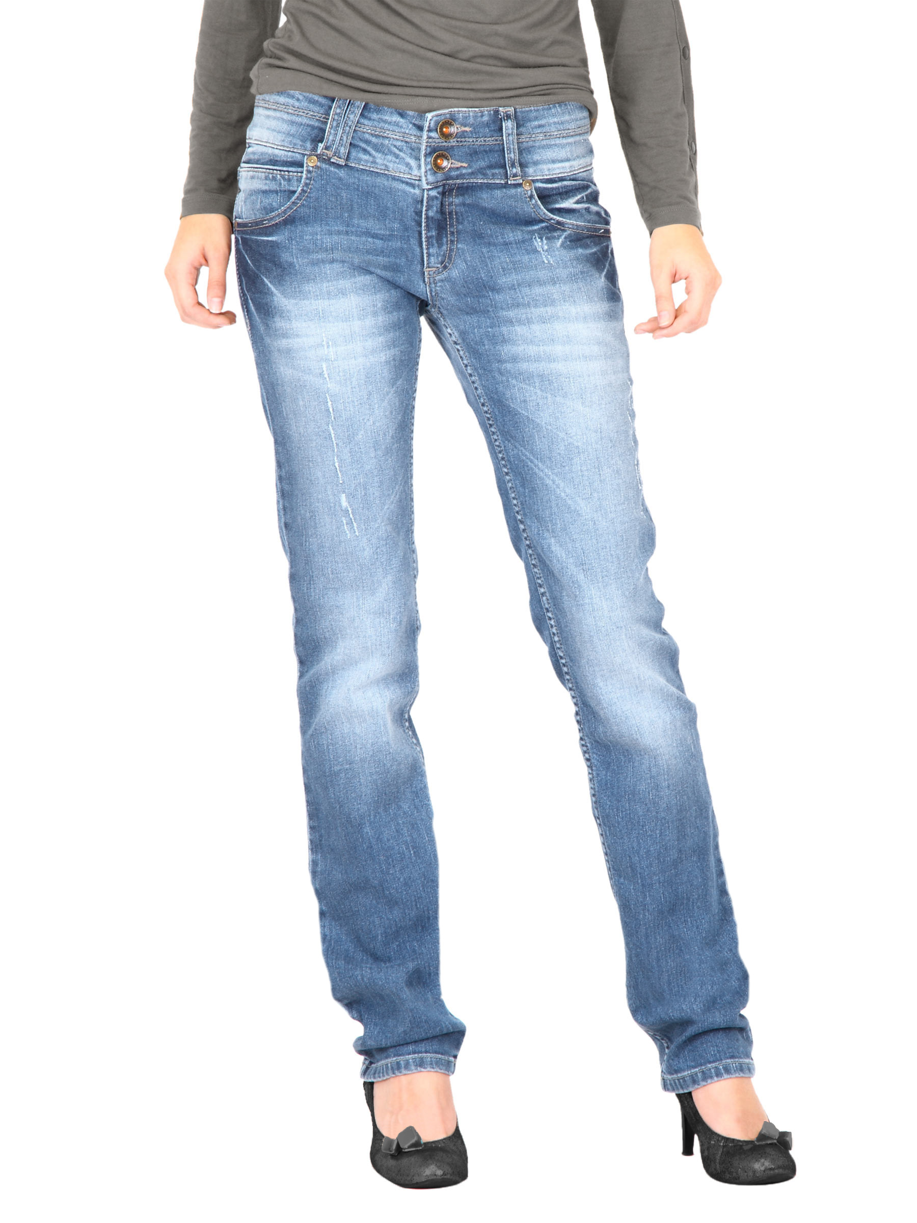 United Colors of Benetton Women Washed Blue Jeans