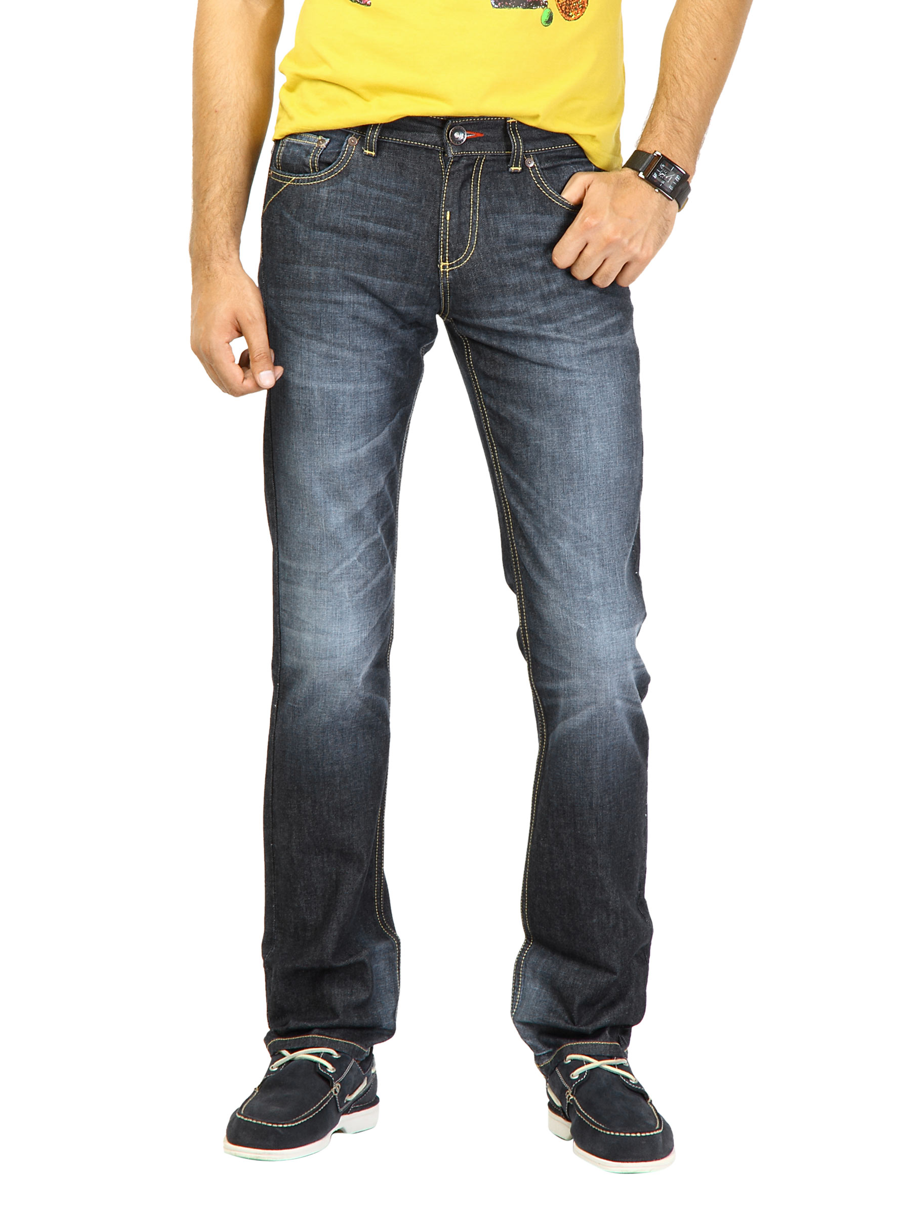 United Colors of Benetton Men Washed Blue Jeans
