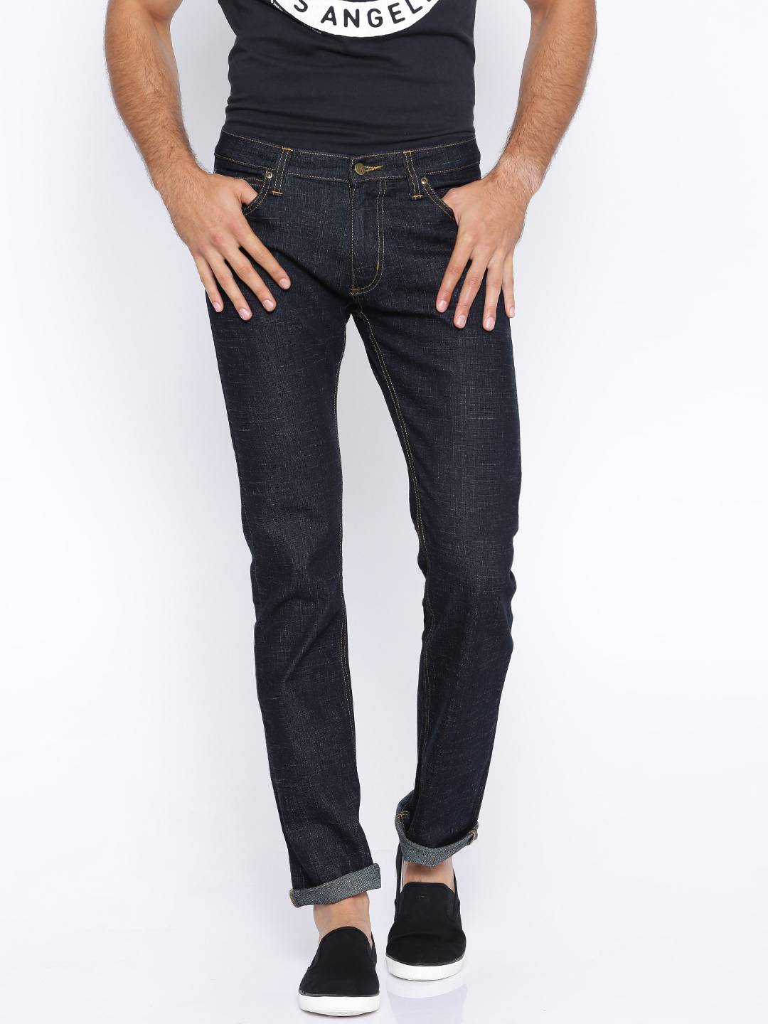 Lee Men Navy Blue Powell Fit Jeans