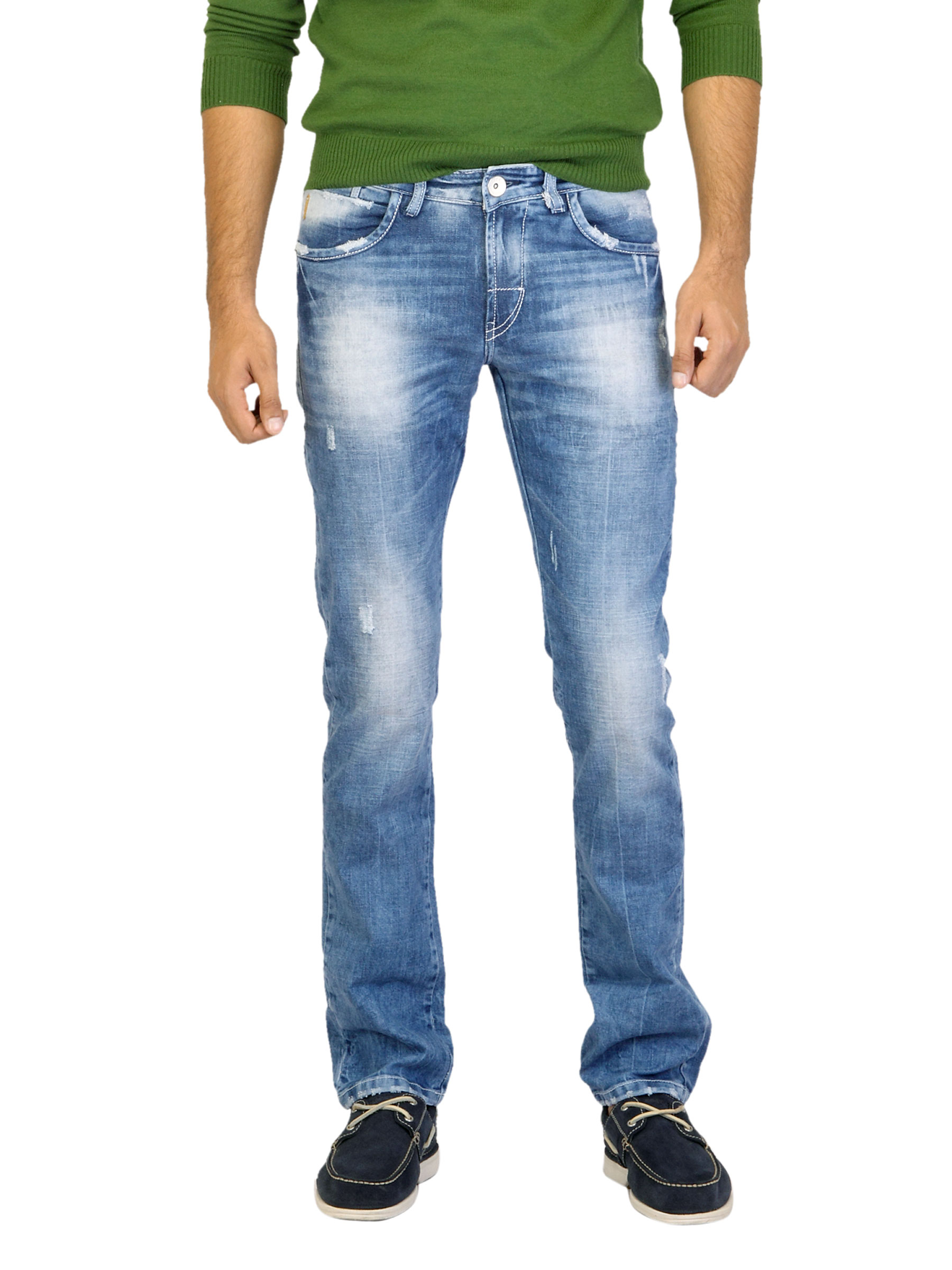 Spykar Men Washed Blue Jeans