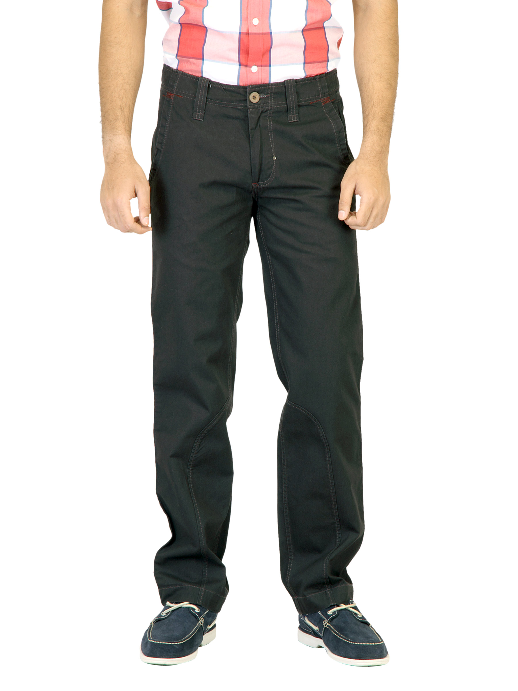 Probase Men Solid Black Trousers