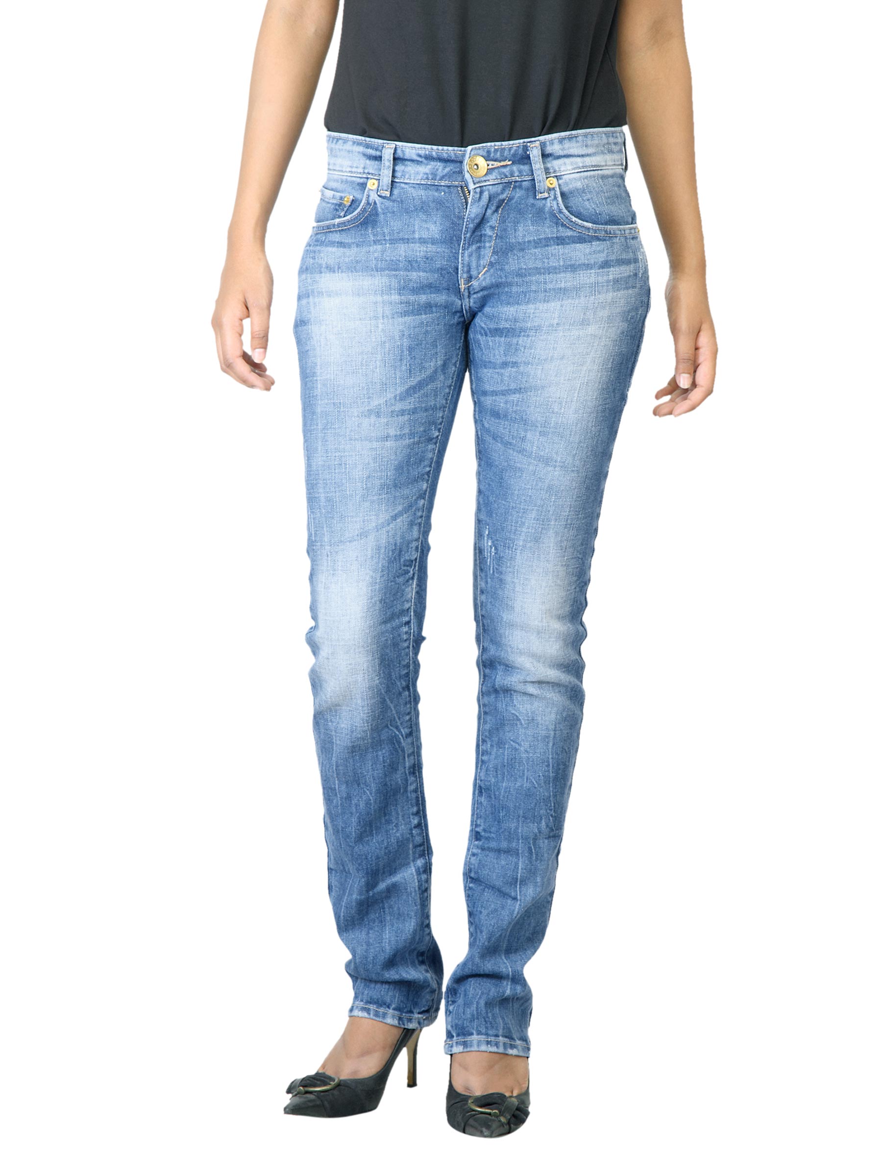 Spykar Women Blue Washed Jeans