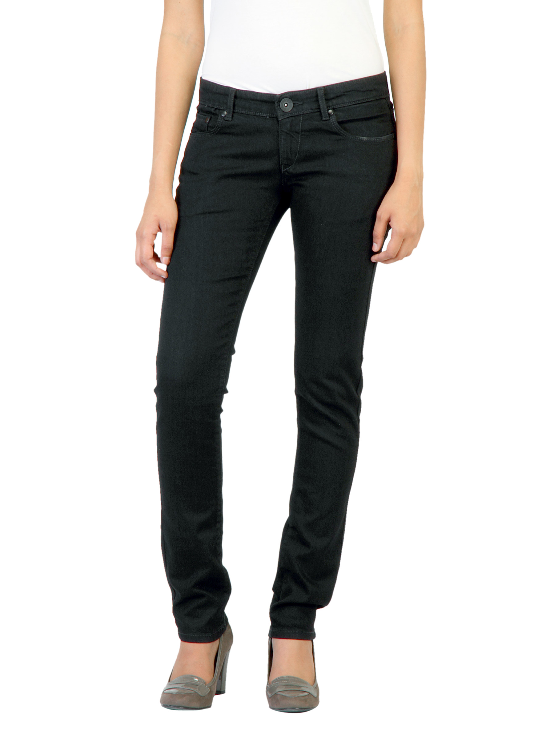Spykar Women Washed Black Jeans