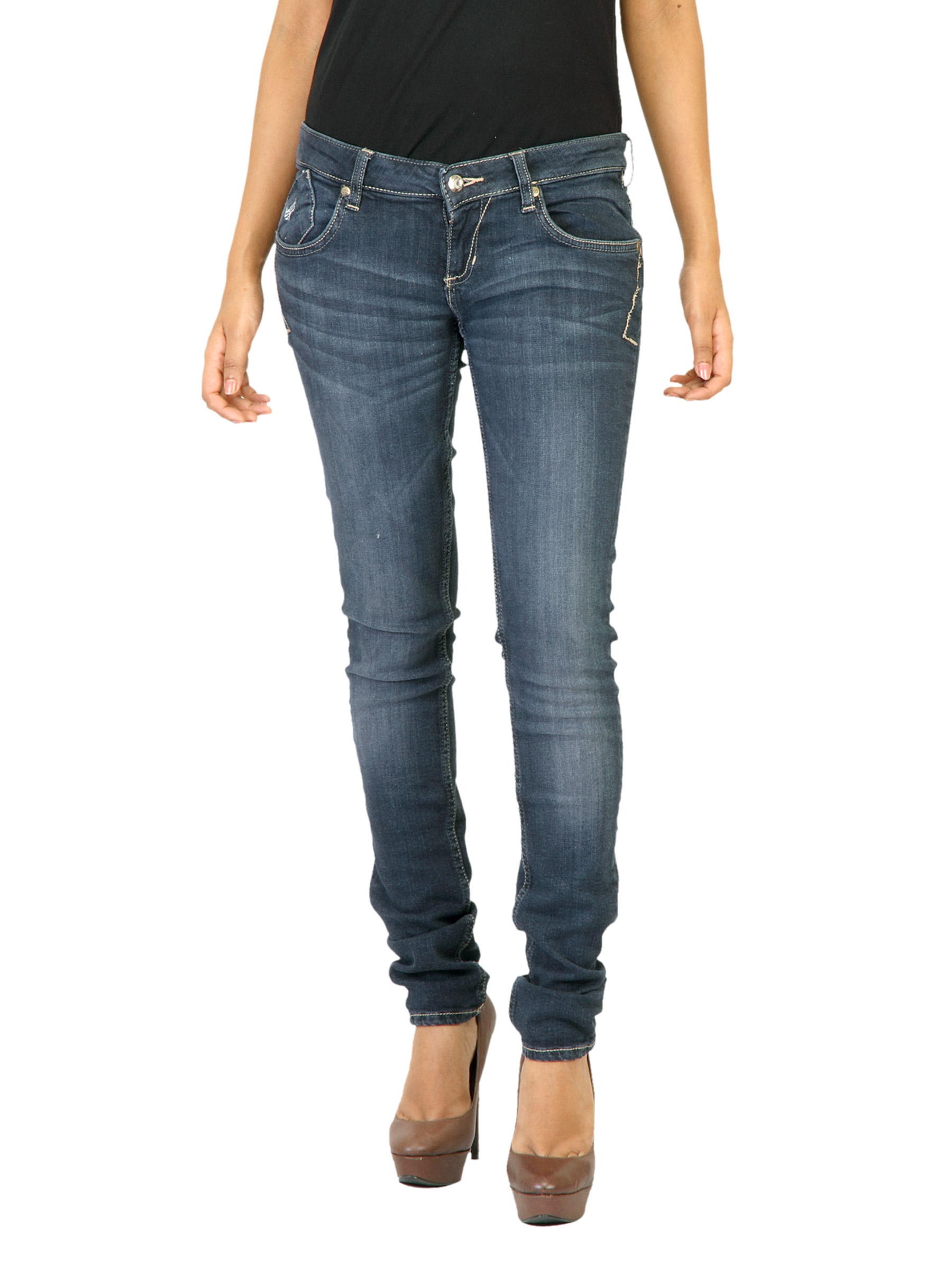 Flying Machine Women Washed Blue Jeans