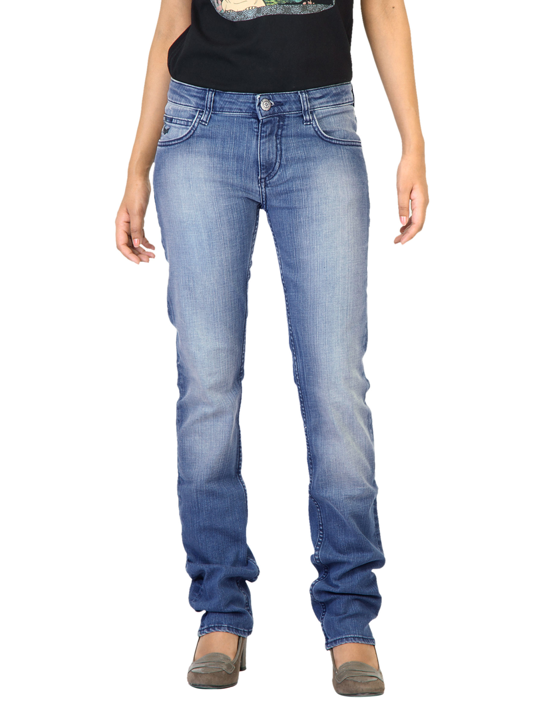 Flying Machine Women Washed Blue Jeans