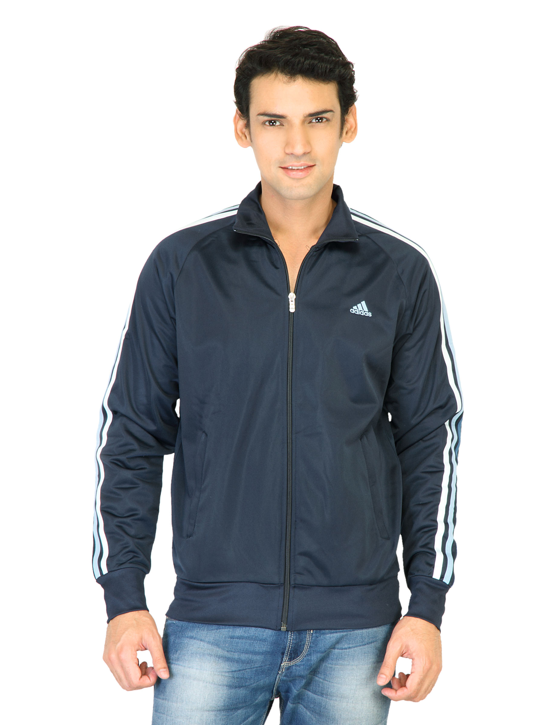 ADIDAS Men Solid Navy Blue Jackets