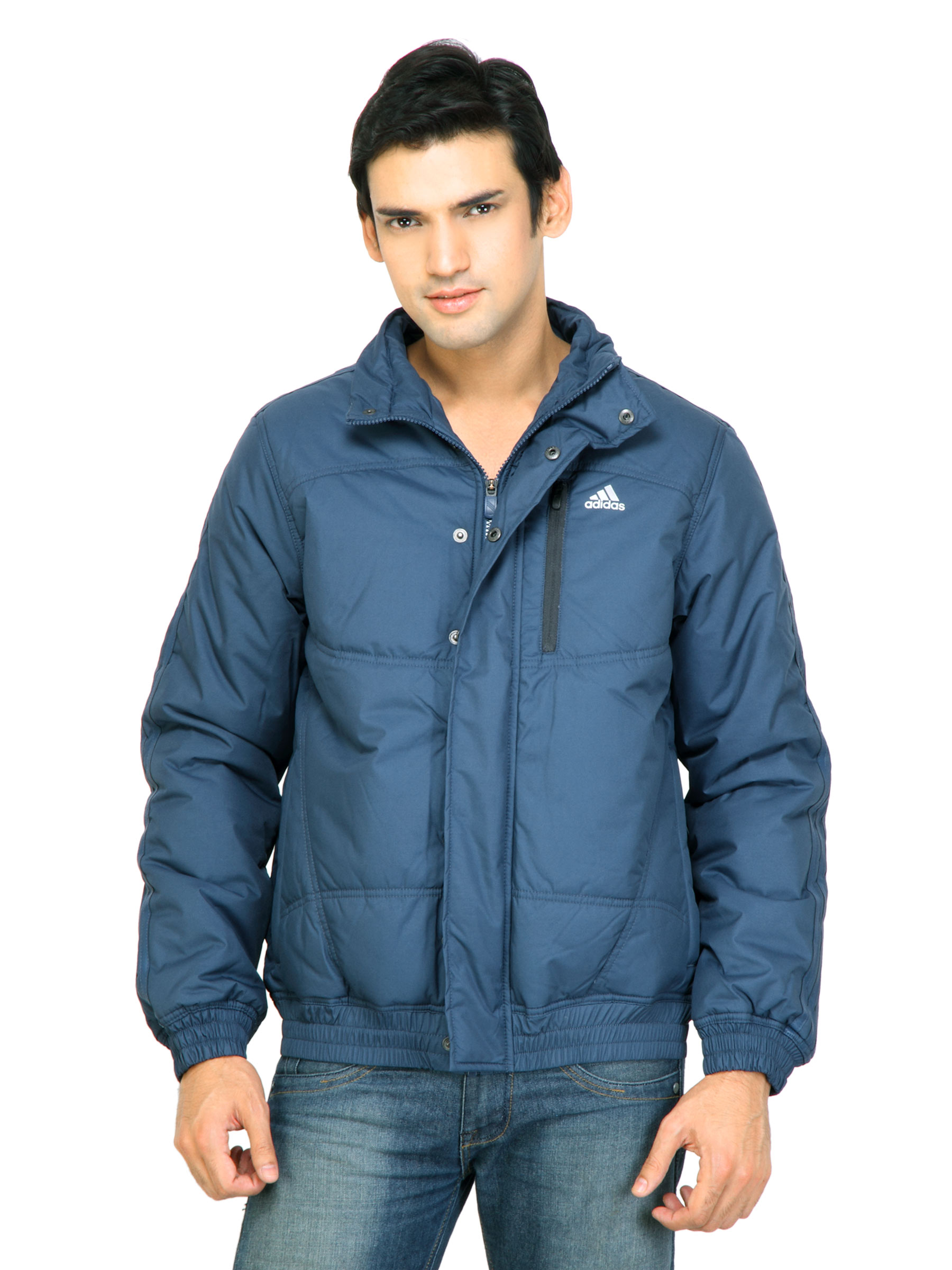 ADIDAS Men Solid Blue Jackets