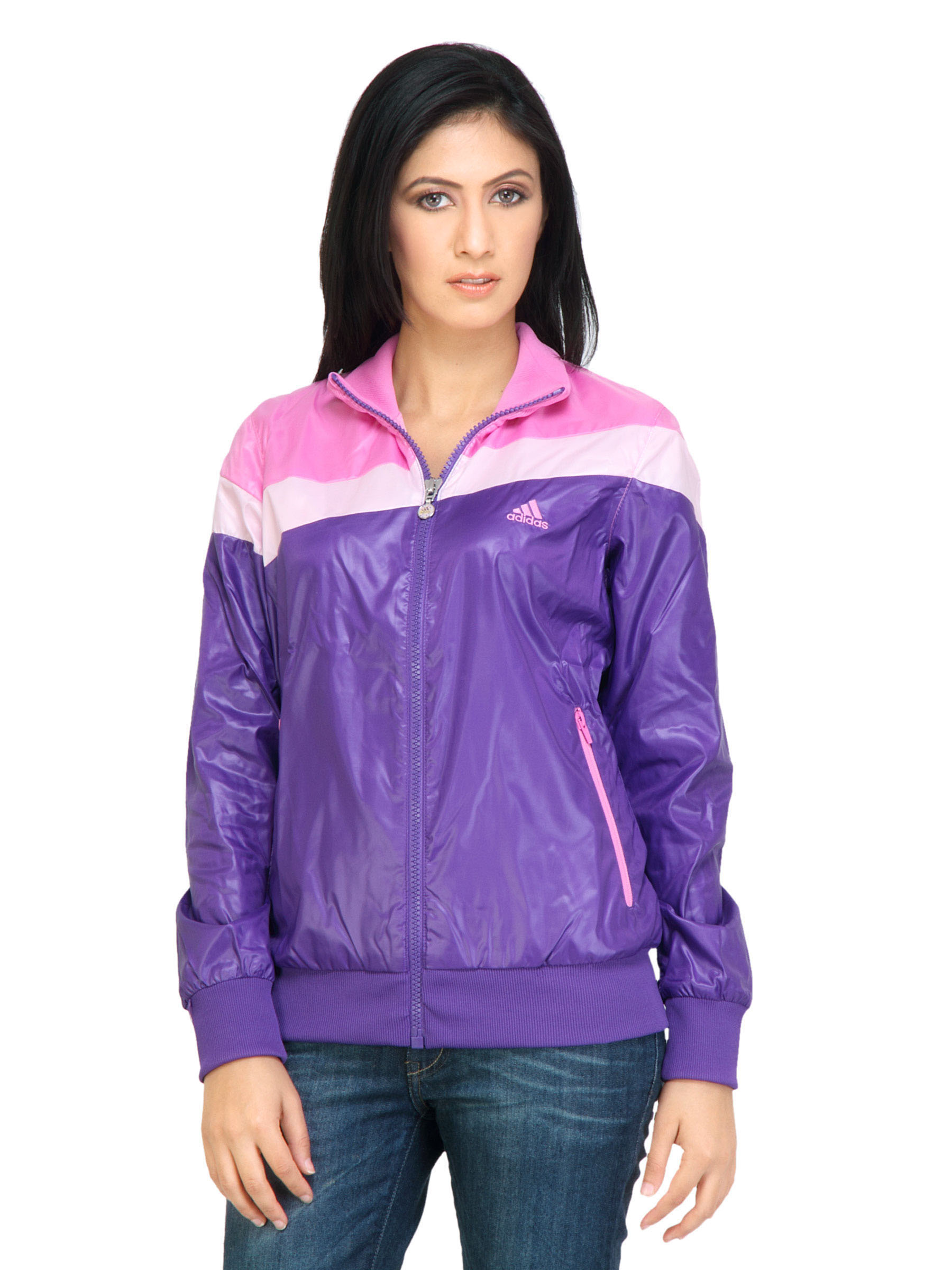 ADIDAS Women Stripes Pink Jackets