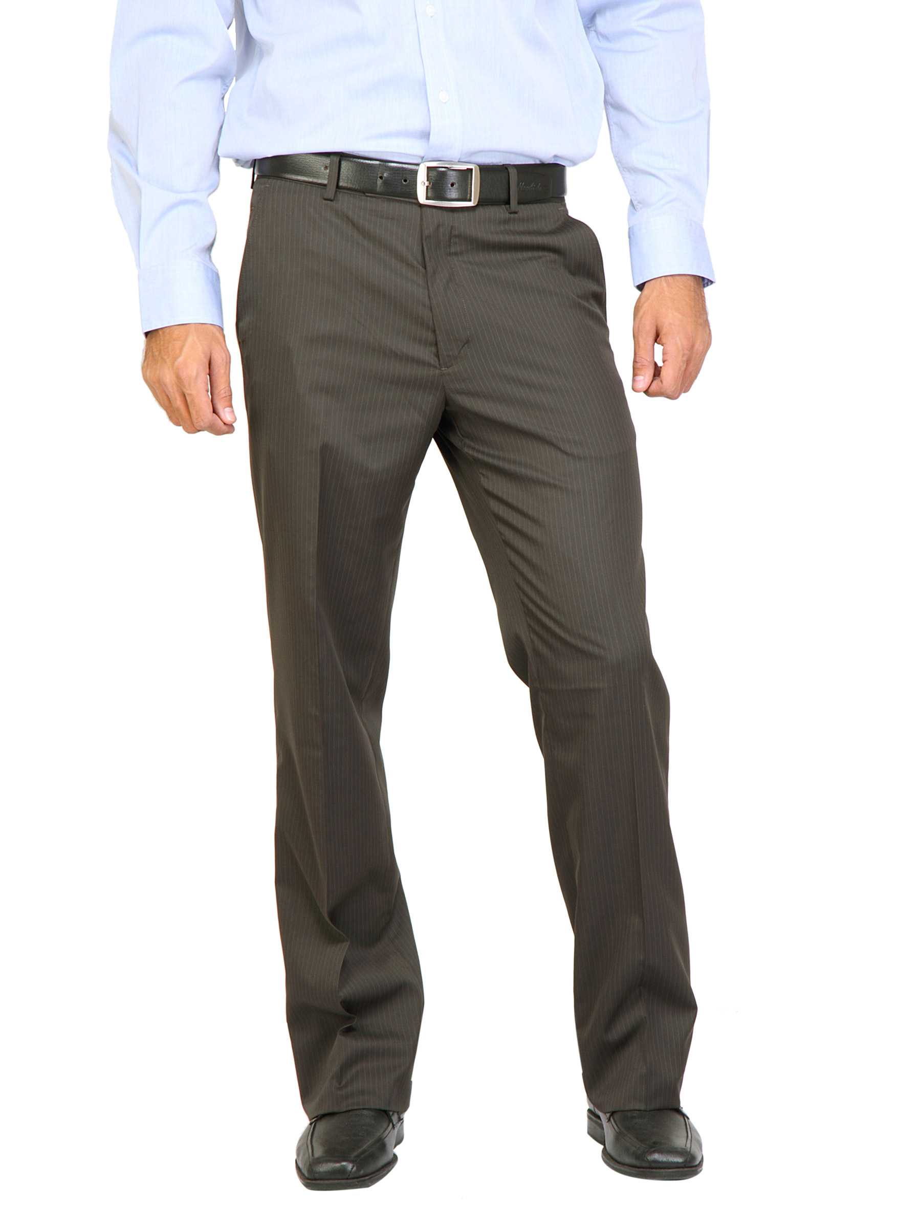 Arrow Men Stripes Coffee Brown Trousers