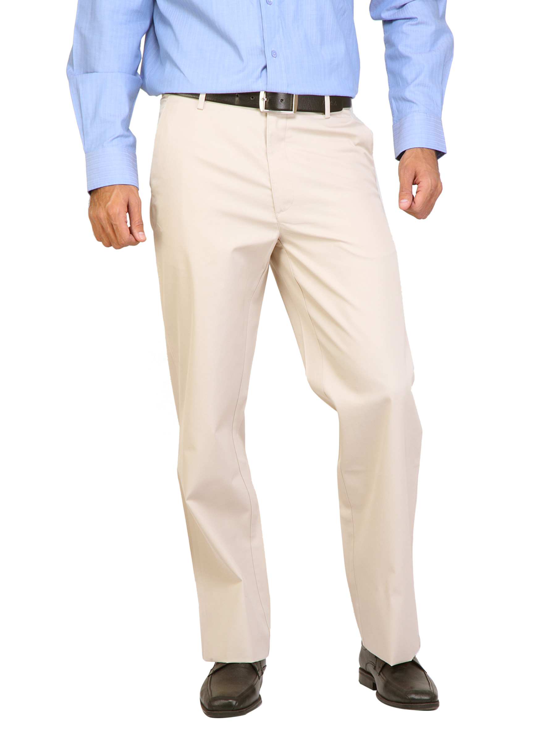 Arrow  Men Solid Cream Trousers
