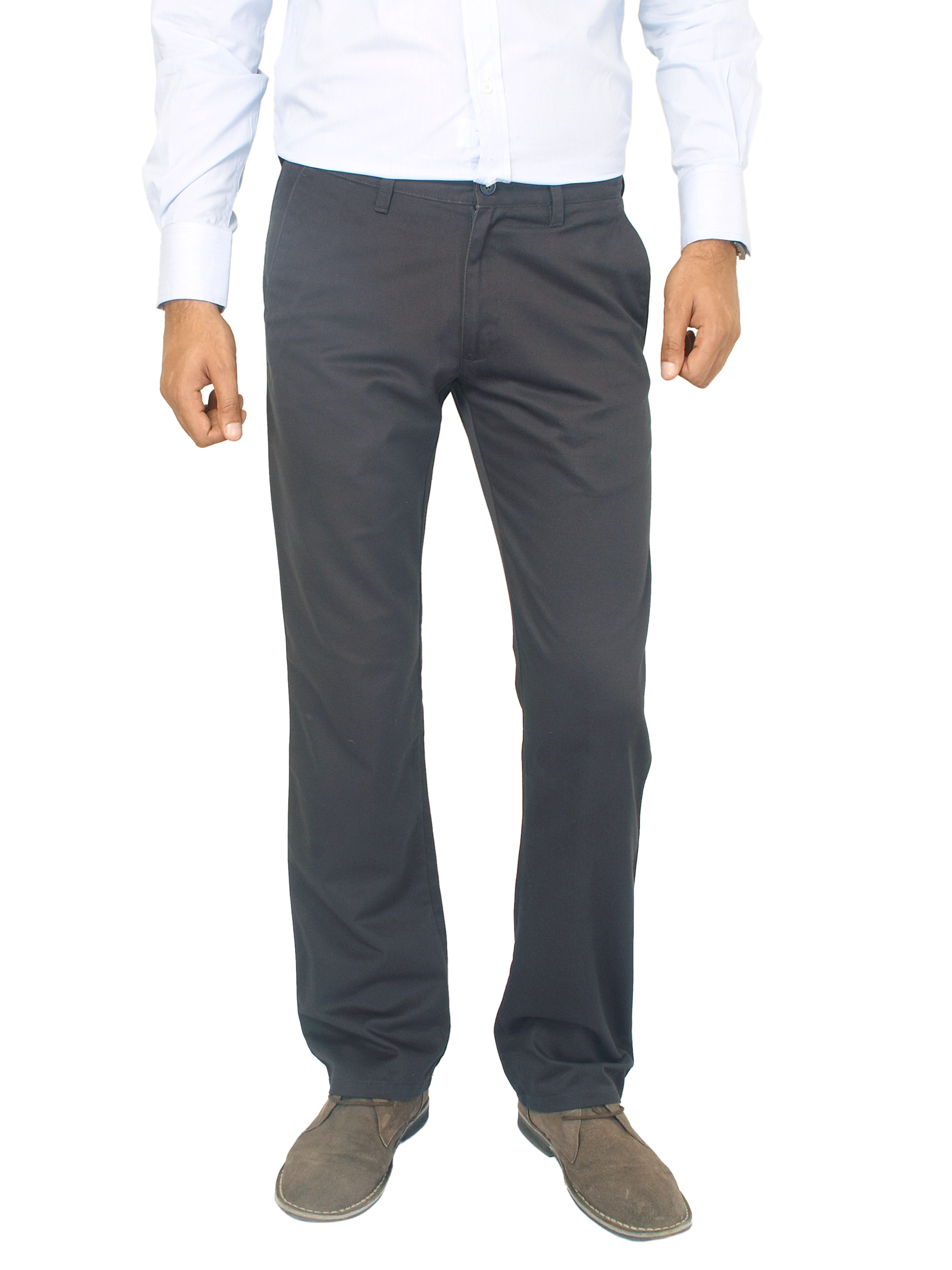 Highlander Men Classic Chinos Black Trousers