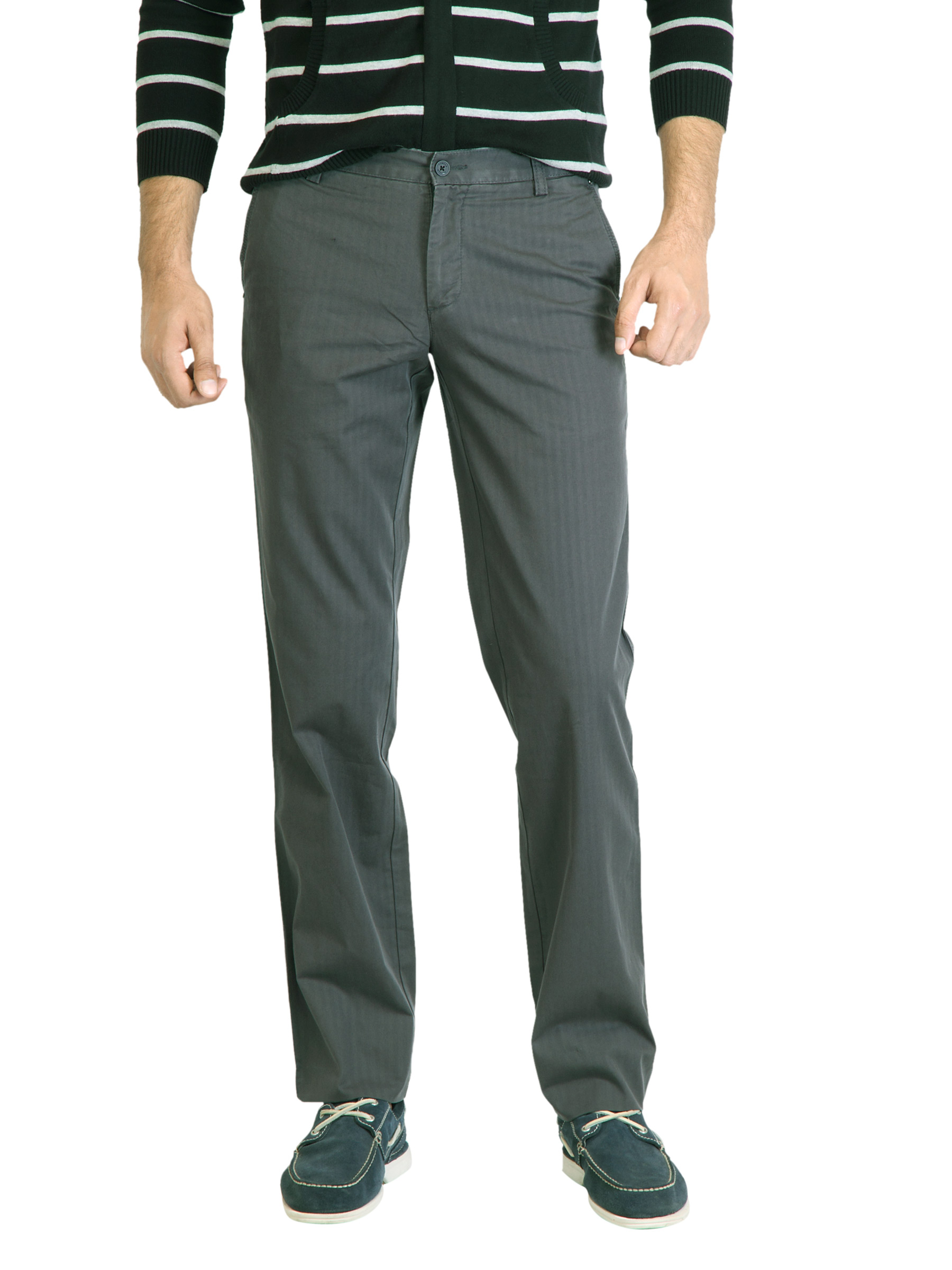 Turtle Solid Men Grey Trouser
