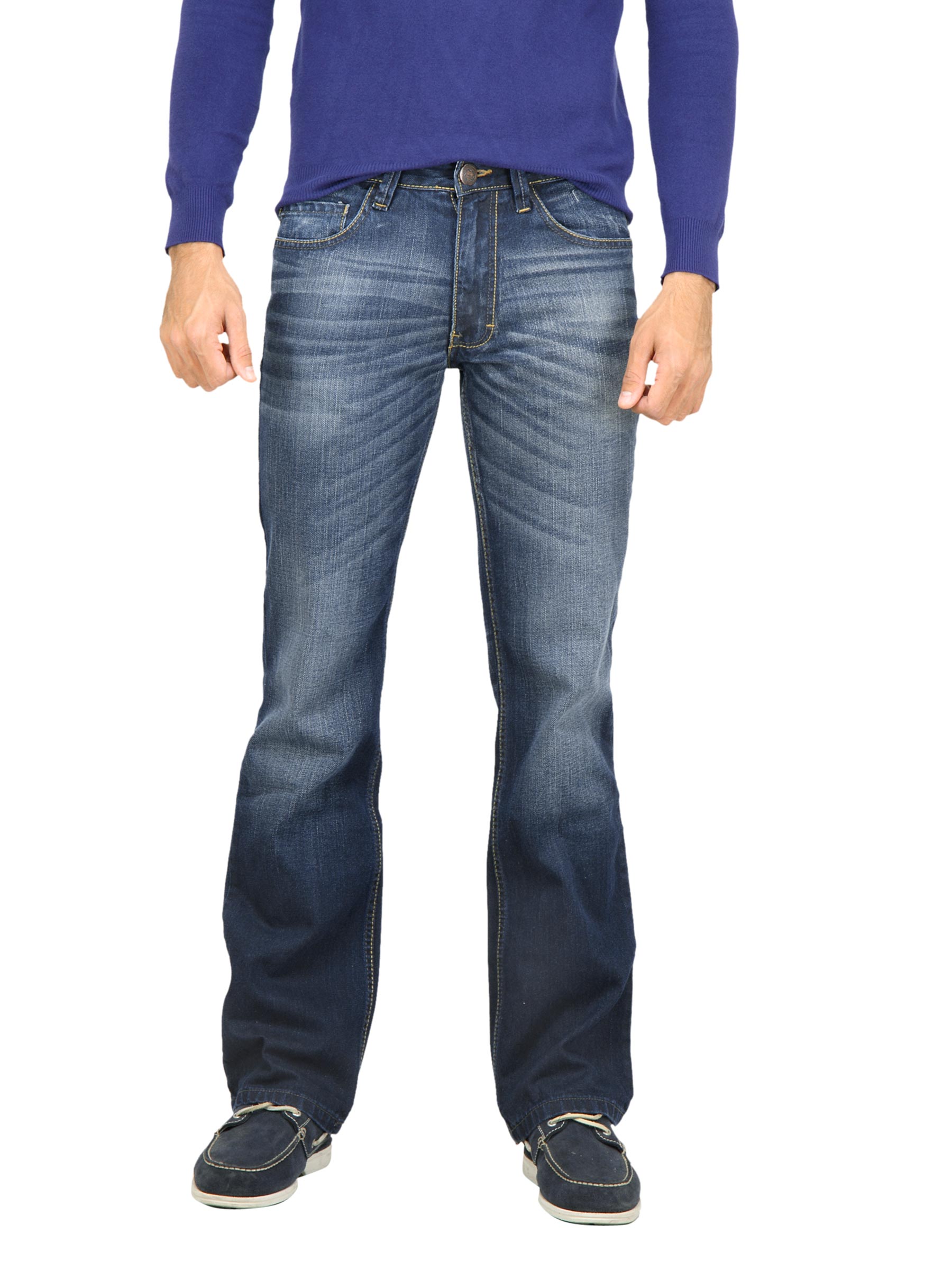 Locomotive Men Washed Blue Jeans