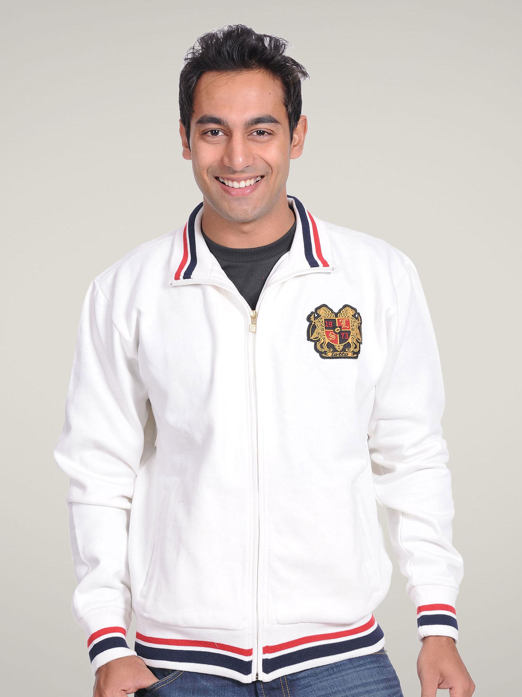 Lotto Men White Collared Jacket