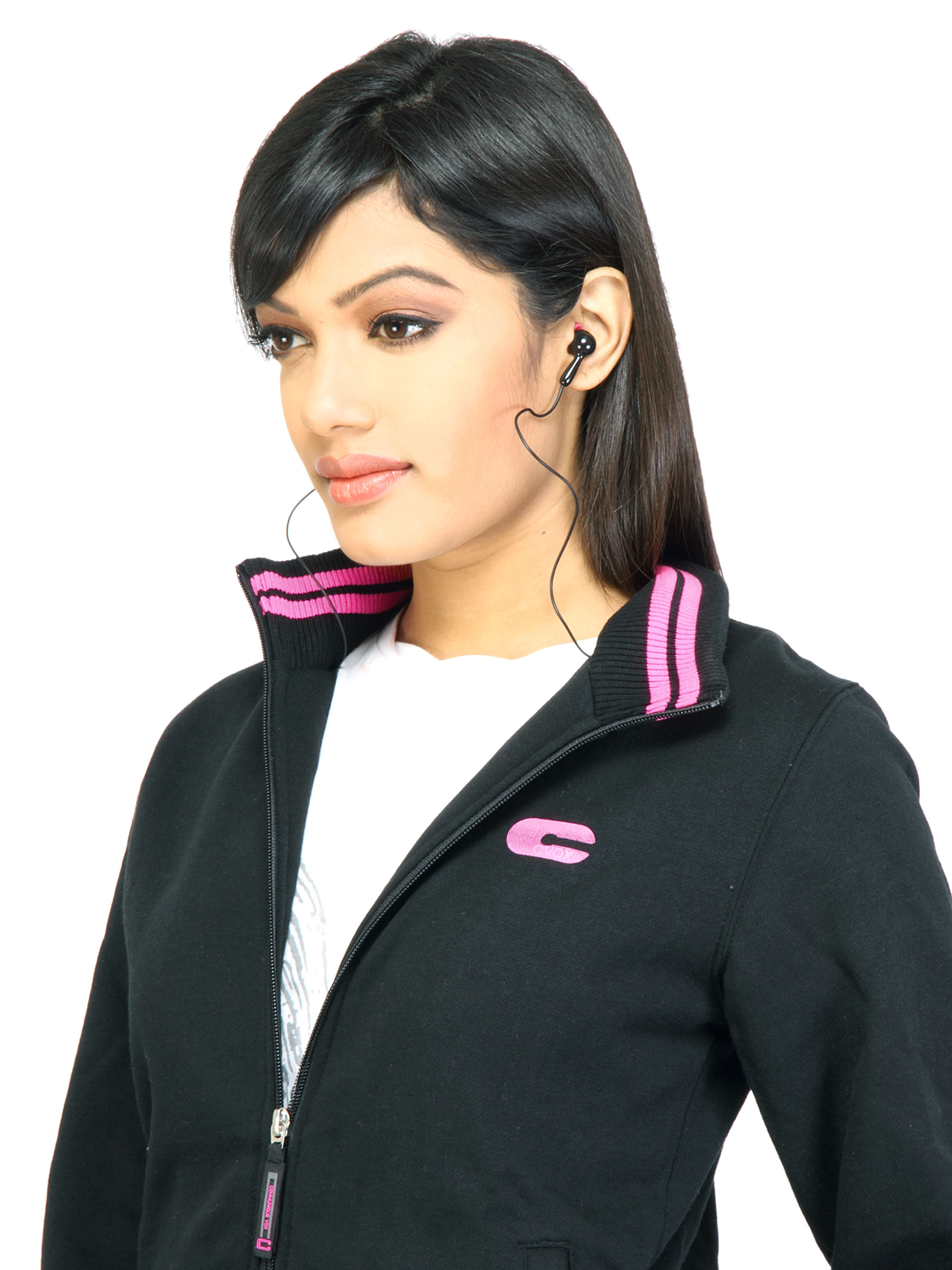 C Vox Women Solid 1354 Black Jacket