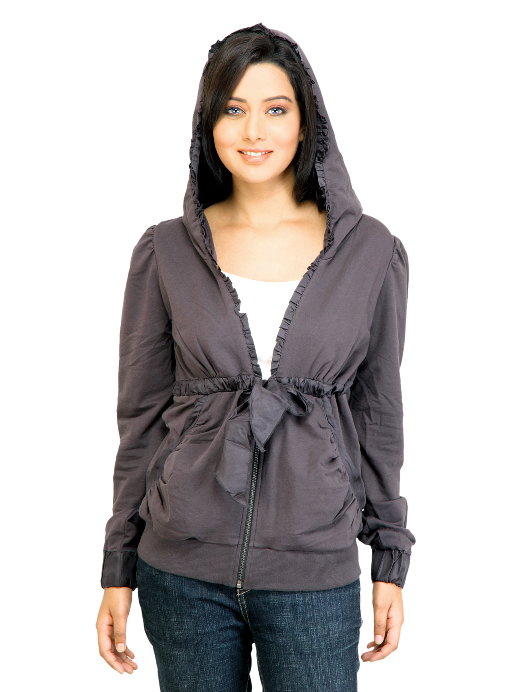 United Colors of Benetton Women Solid Grey Jacket