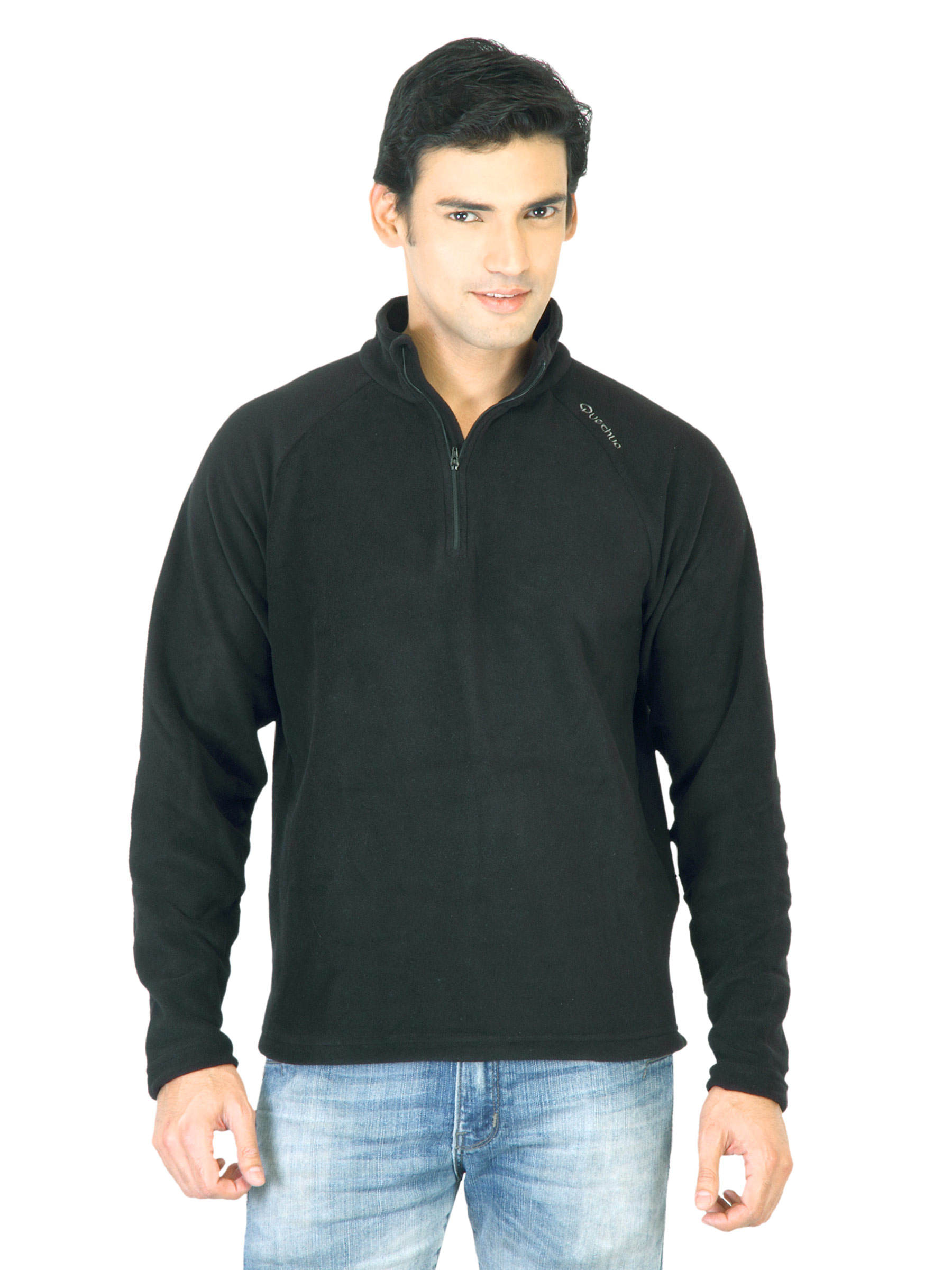 Quechua Men Warm Fleece Black Jacket