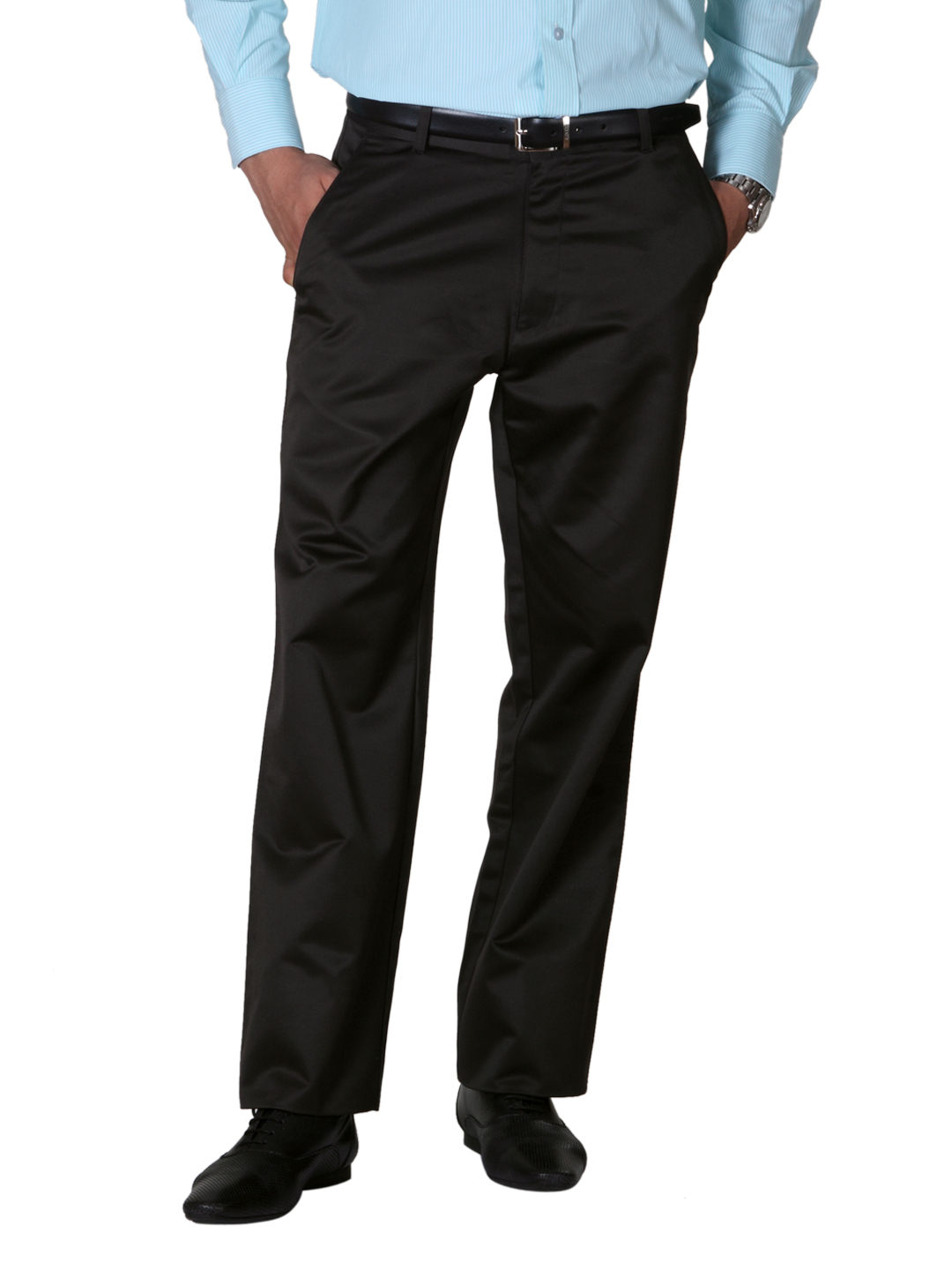 Basics Men Steel Charcoal Trousers