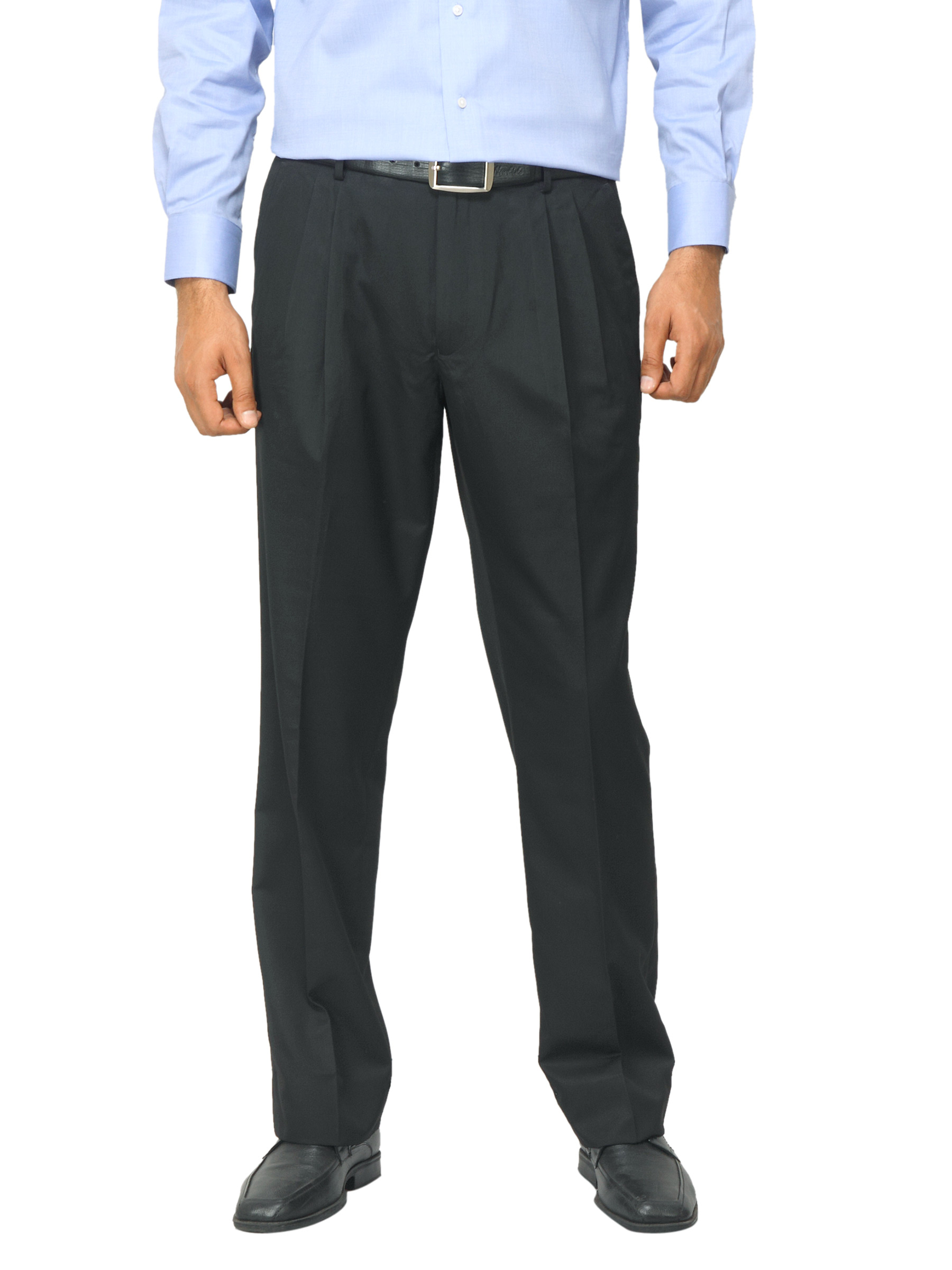 Van Heusen Men Classic Pleated Black Trousers