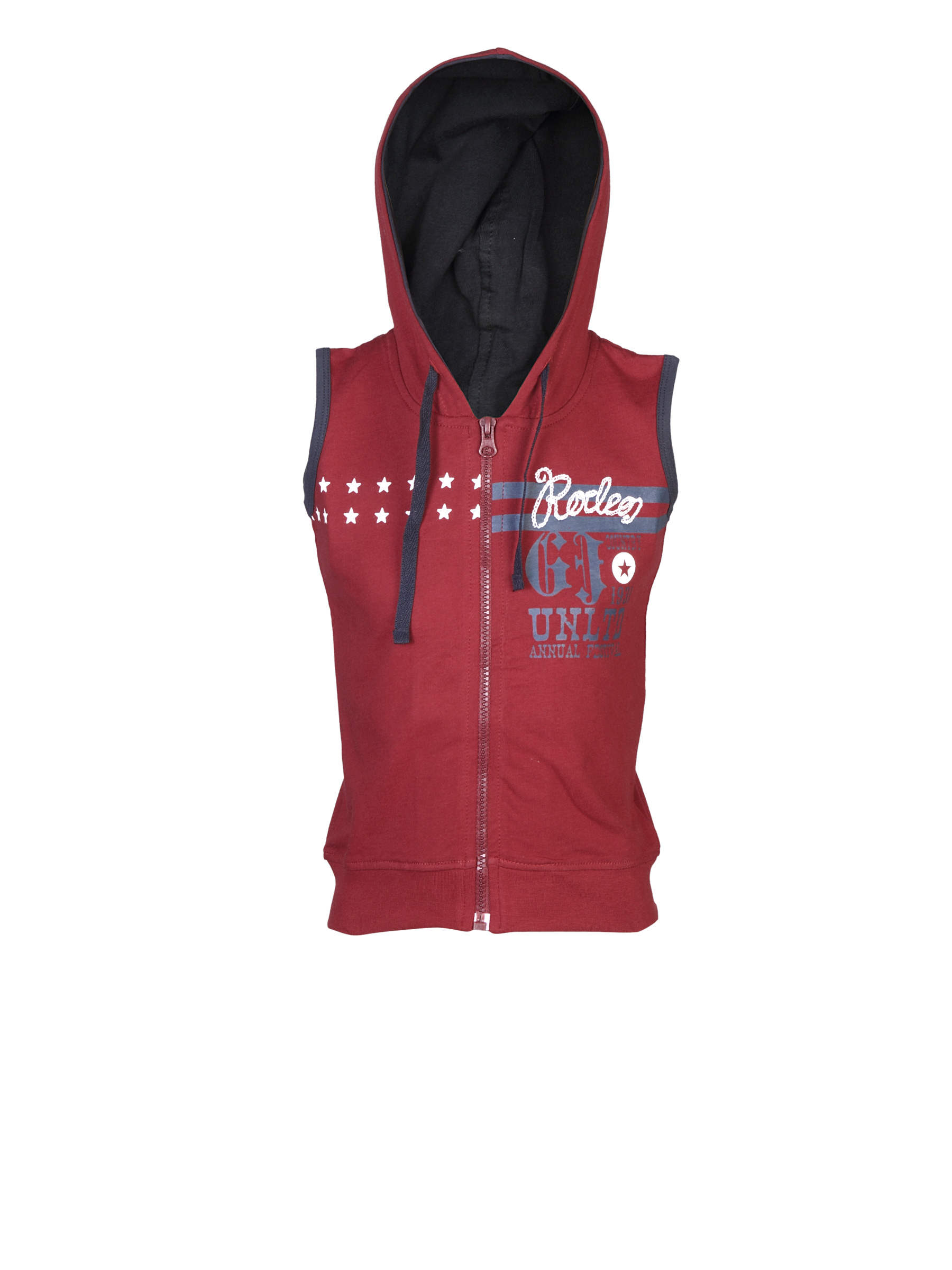 Gini Jony Boys Printed Red Jacket