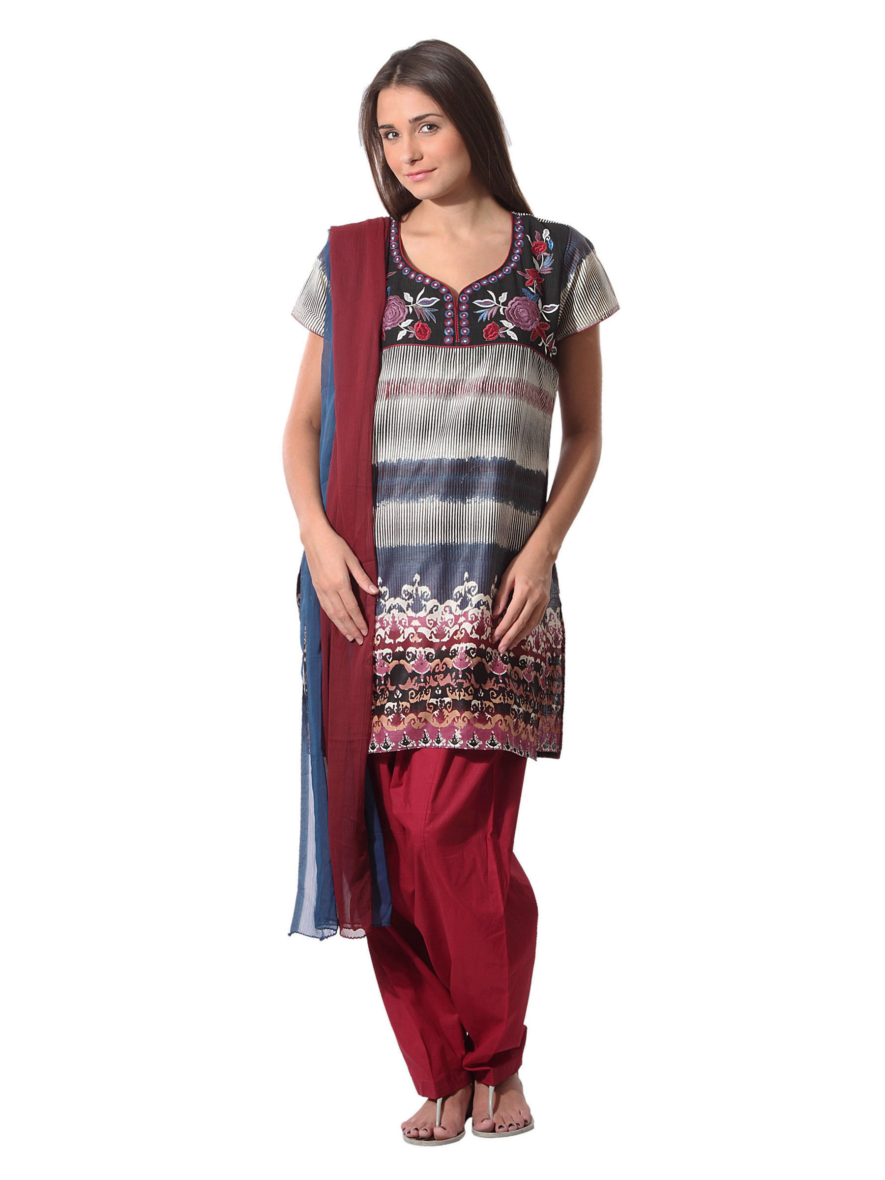 Aneri Women Purple & Blue Salwar Suit