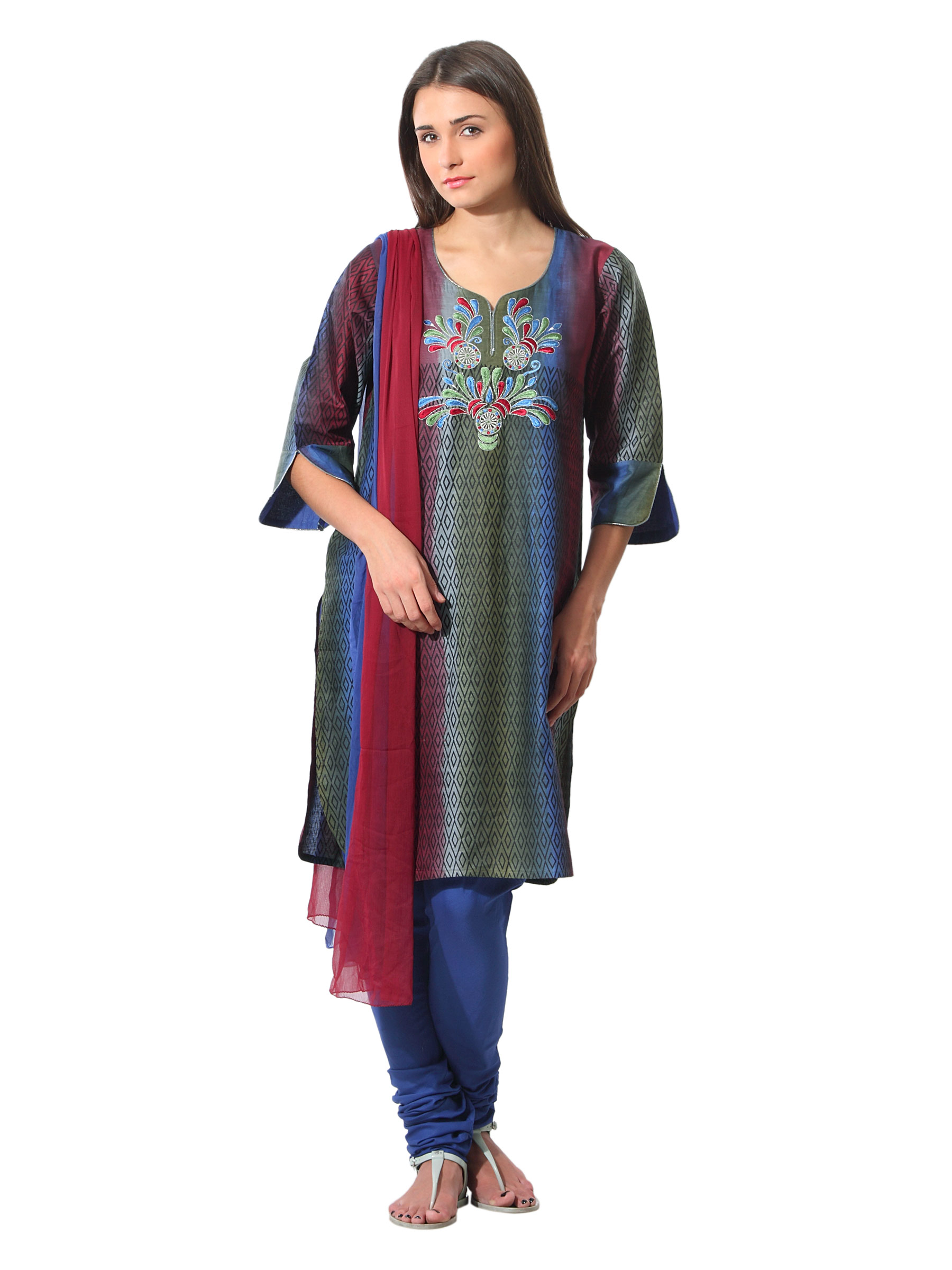 Aneri Women Multi Coloured Salwar Suit