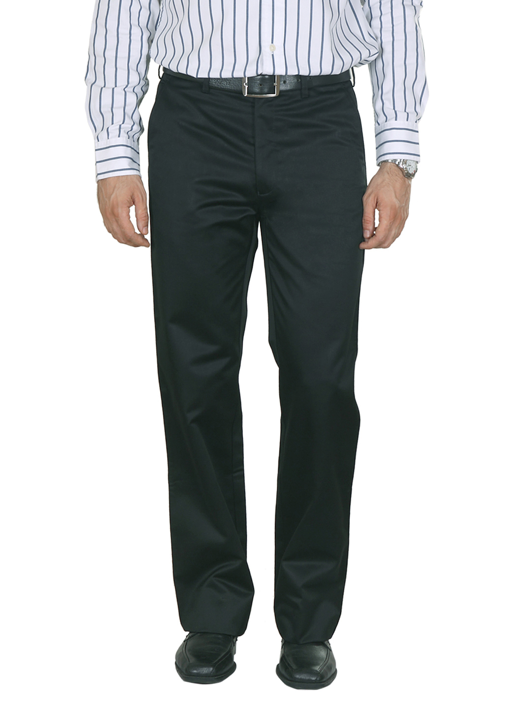 Peter England Men Black Trousers