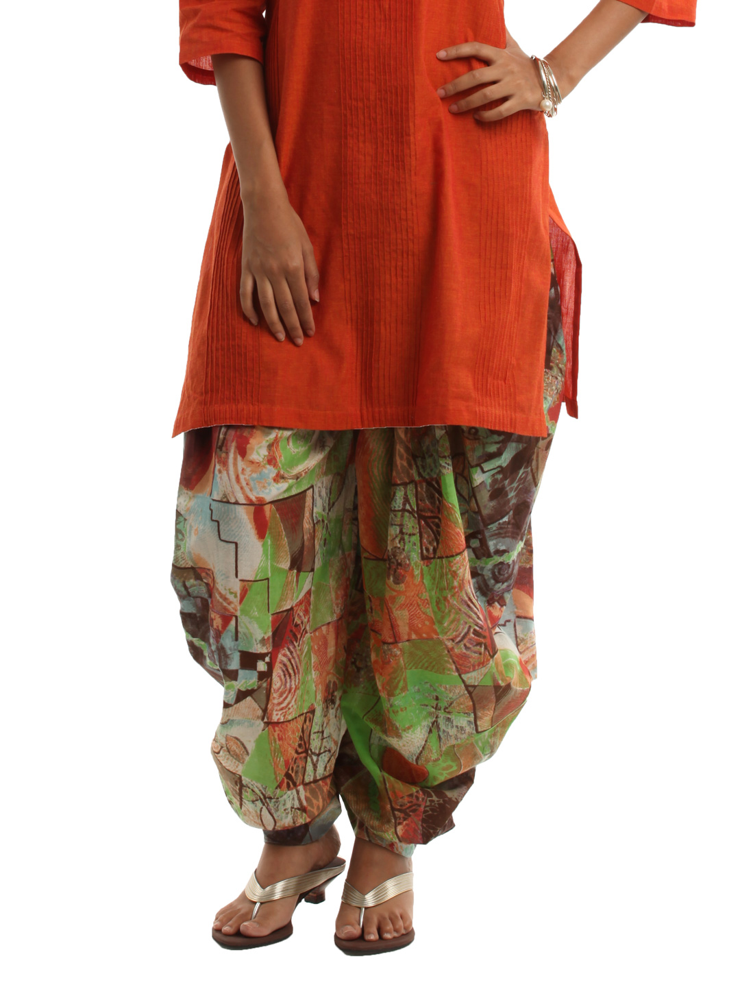 Shree Women Brown & Green Jodhpuri Salwar