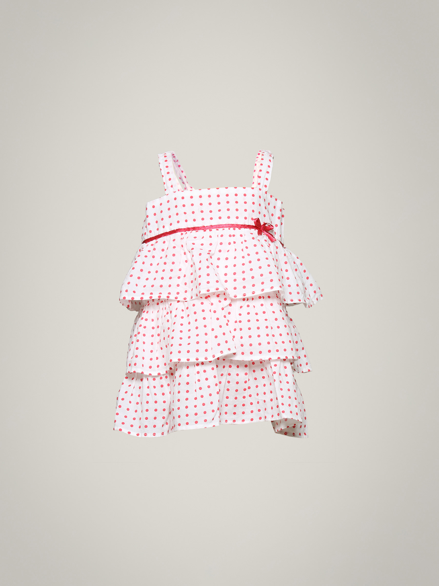 Gini and Jony Girl's Vanya White Polka Dot Kidswear