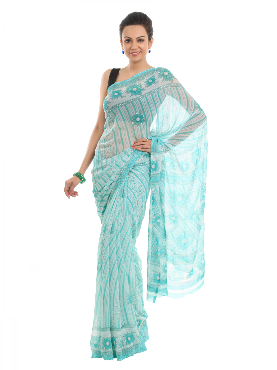 FNF Printed Blue Sari