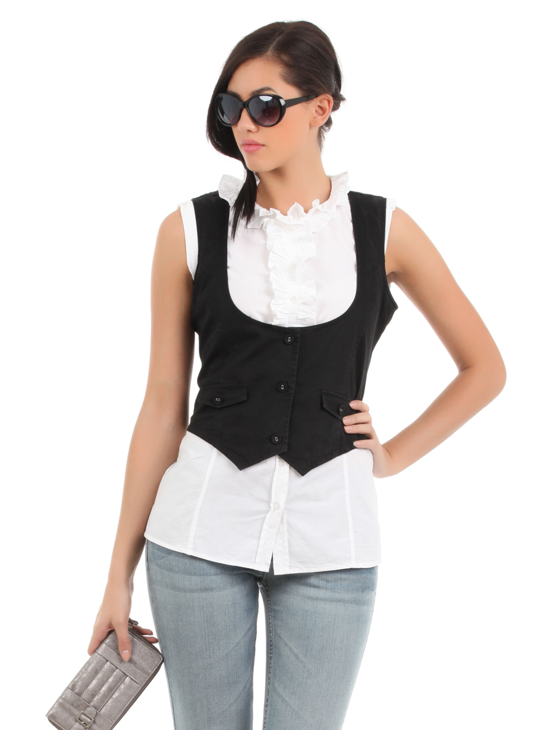 Elle Women Charcoal Waistcoat