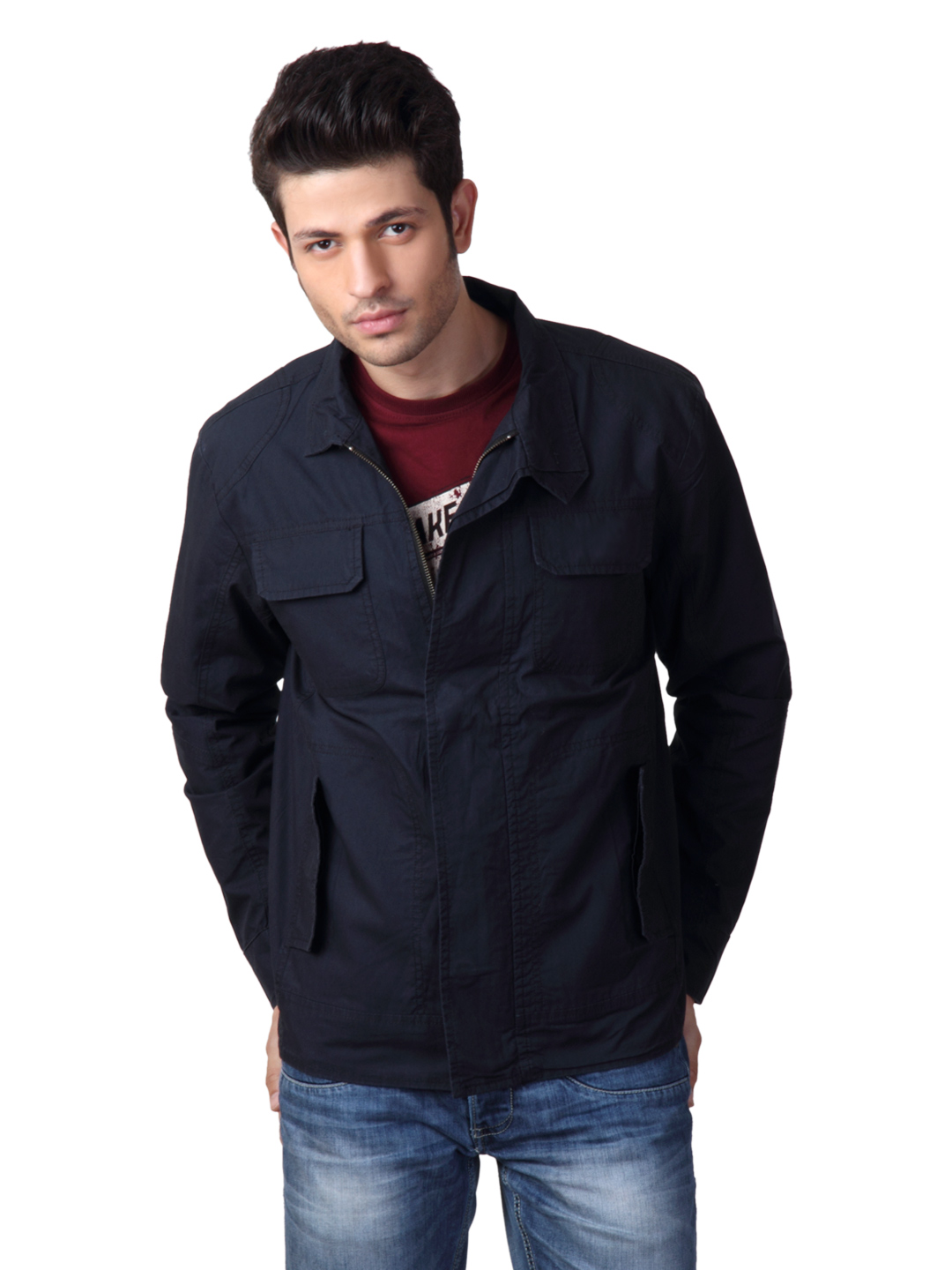 Just Natural Men Navy Blue Jacket